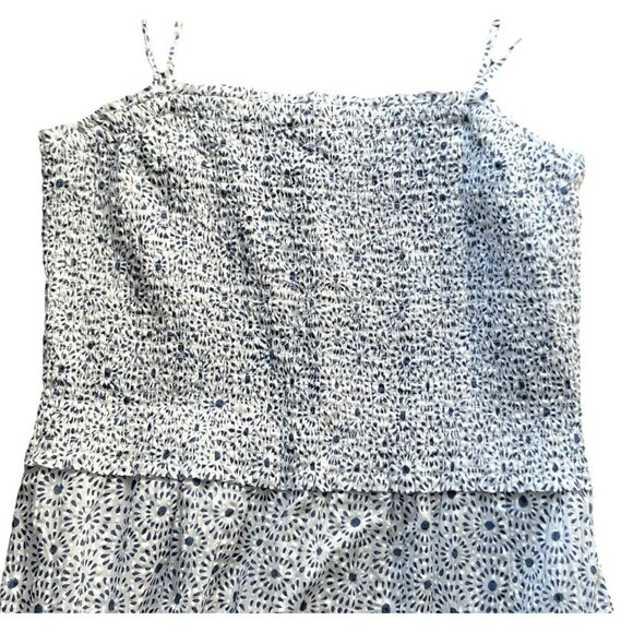 Roller Rabbit Women’s Naolin Fish Border Briar Dress Large Smocked Blue White - Picture 3 of 10